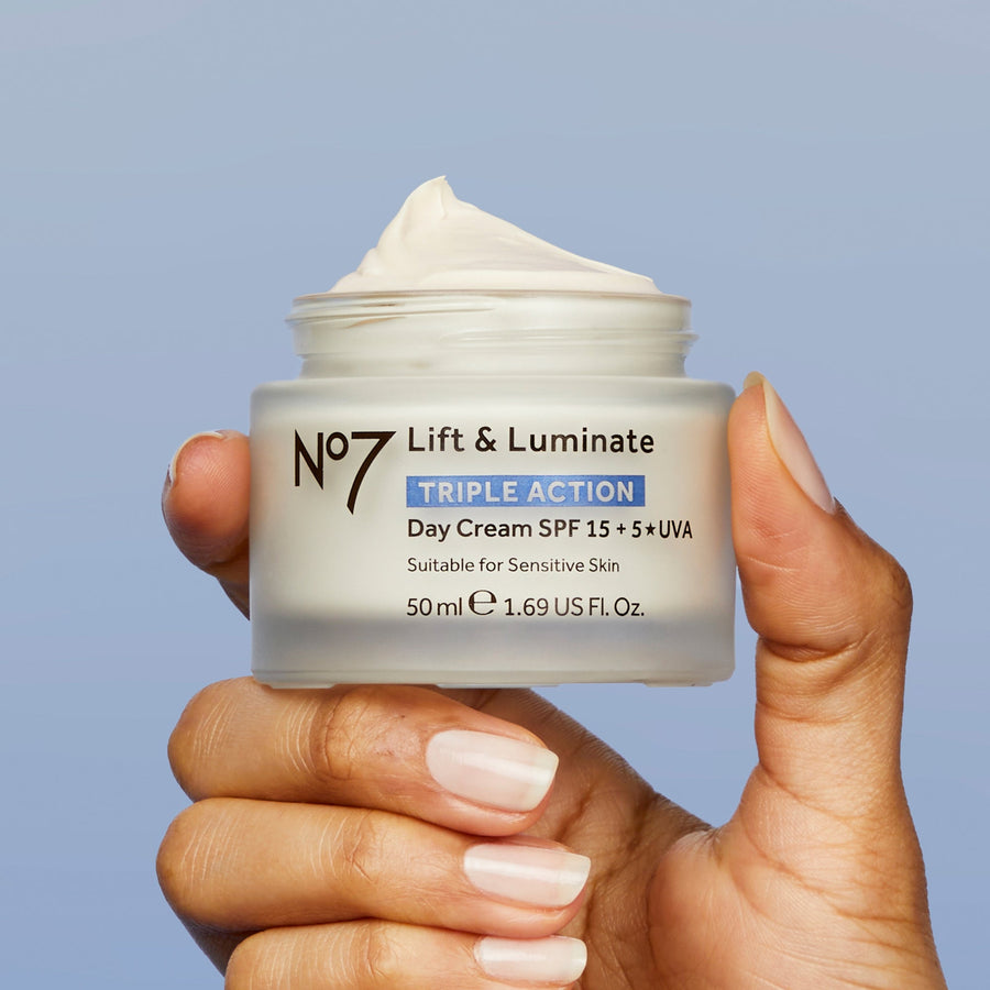 No7 Lift & Luminate Triple Action Day Cream 50ml SPF 15 — jar packshot