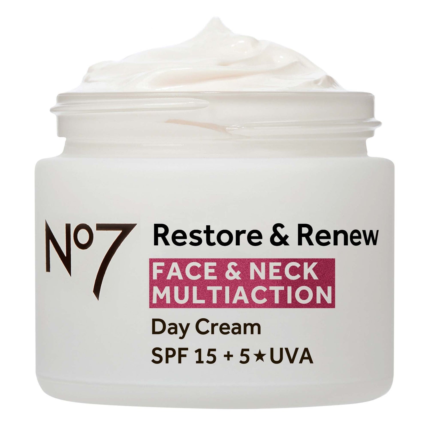 No7 Restore & Renew Face & Neck Multi Action Day Cream 50ml — jar packshot