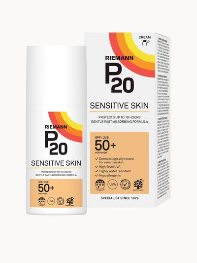 P20 Sensitive SPF50+ 200ml — angled product shot