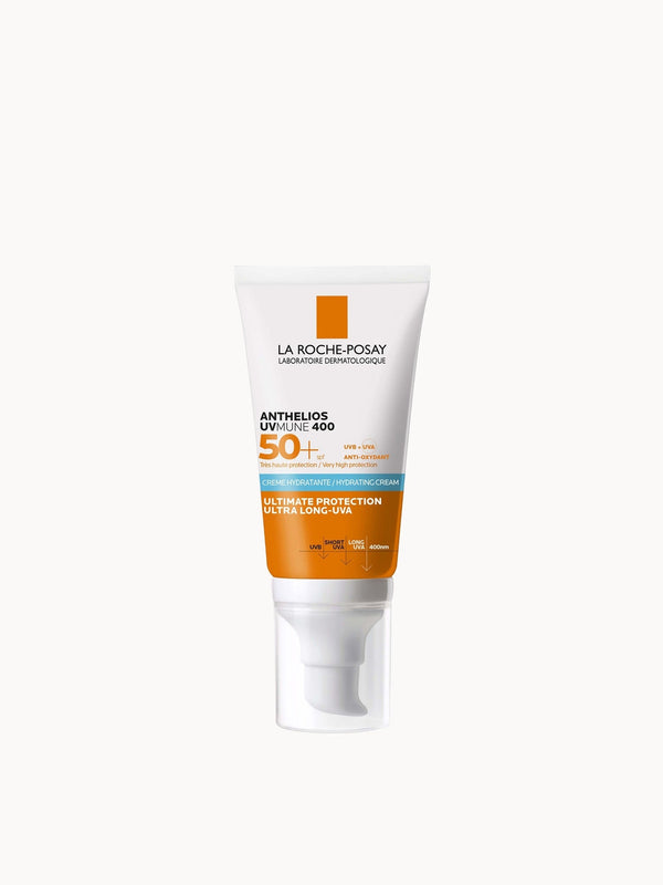 La Roche-Posay Anthelios UVMune 400 Hydrating Suncream SPF50+ 50ml front tube packshot