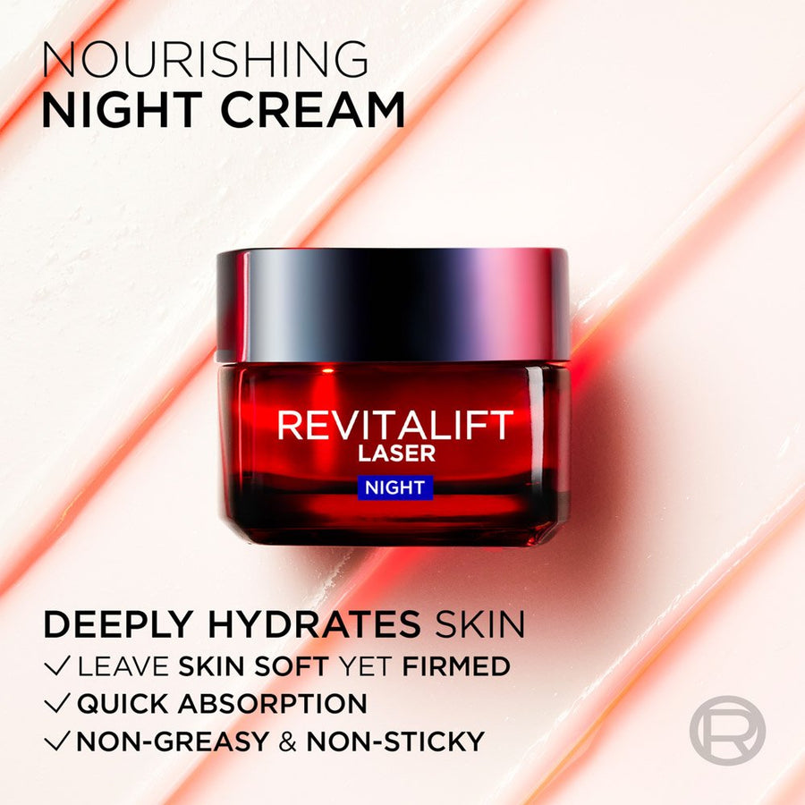 L'Oréal Paris Laser Renew Night Cream — bouncy-rich nourishing texture close-up