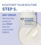 No7 Lift & Luminate — how to apply day cream step 5 morning