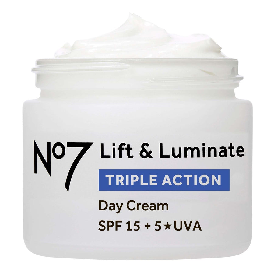 No7 Lift & Luminate Triple Action Day Cream 50ml — SPF 15 Anti-Ageing Firming Moisturiser by No7