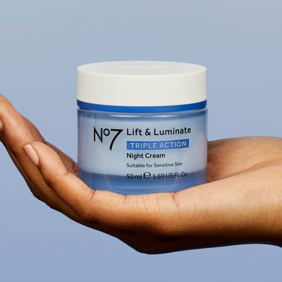 No7 Lift & Luminate Triple Action Night Cream 50ml — jar packshot