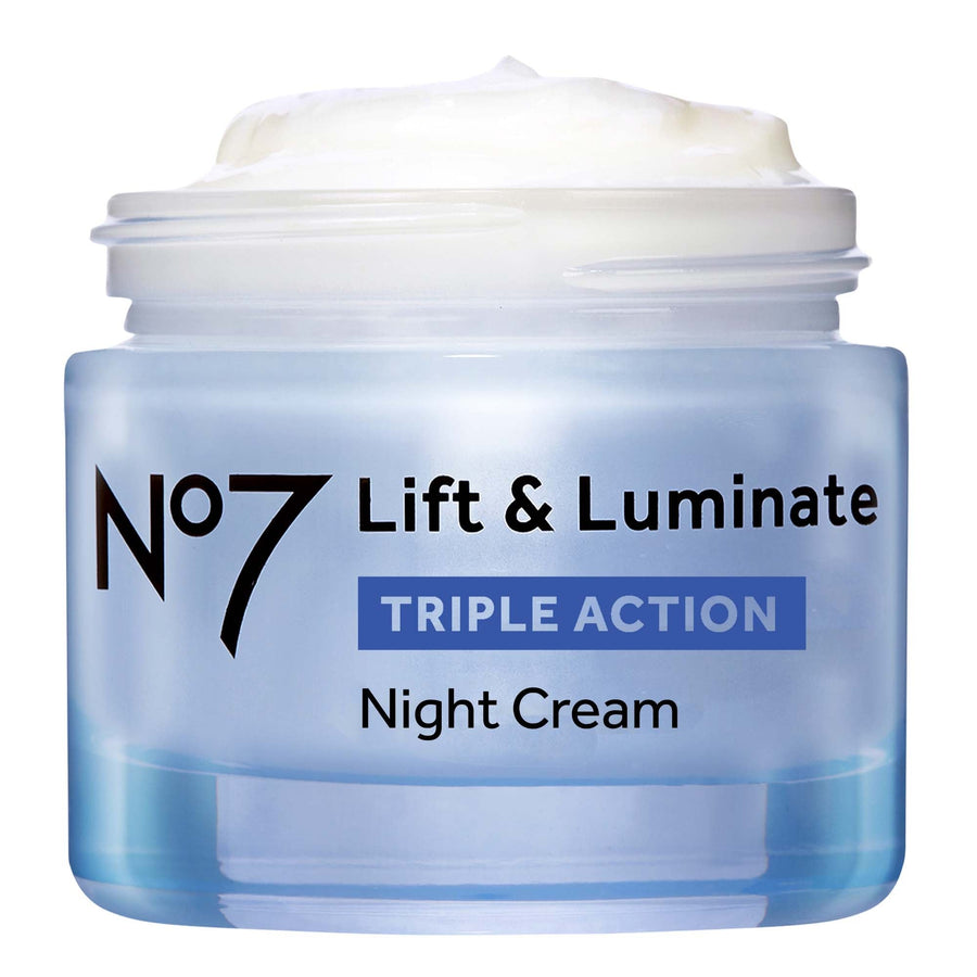 No7 Lift & Luminate Triple Action Night Cream 50ml — Anti-Ageing Firming & Brightening Moisturiser by No7