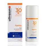 Ultrasun Family SPF30 — back of pack with ingredients and claims