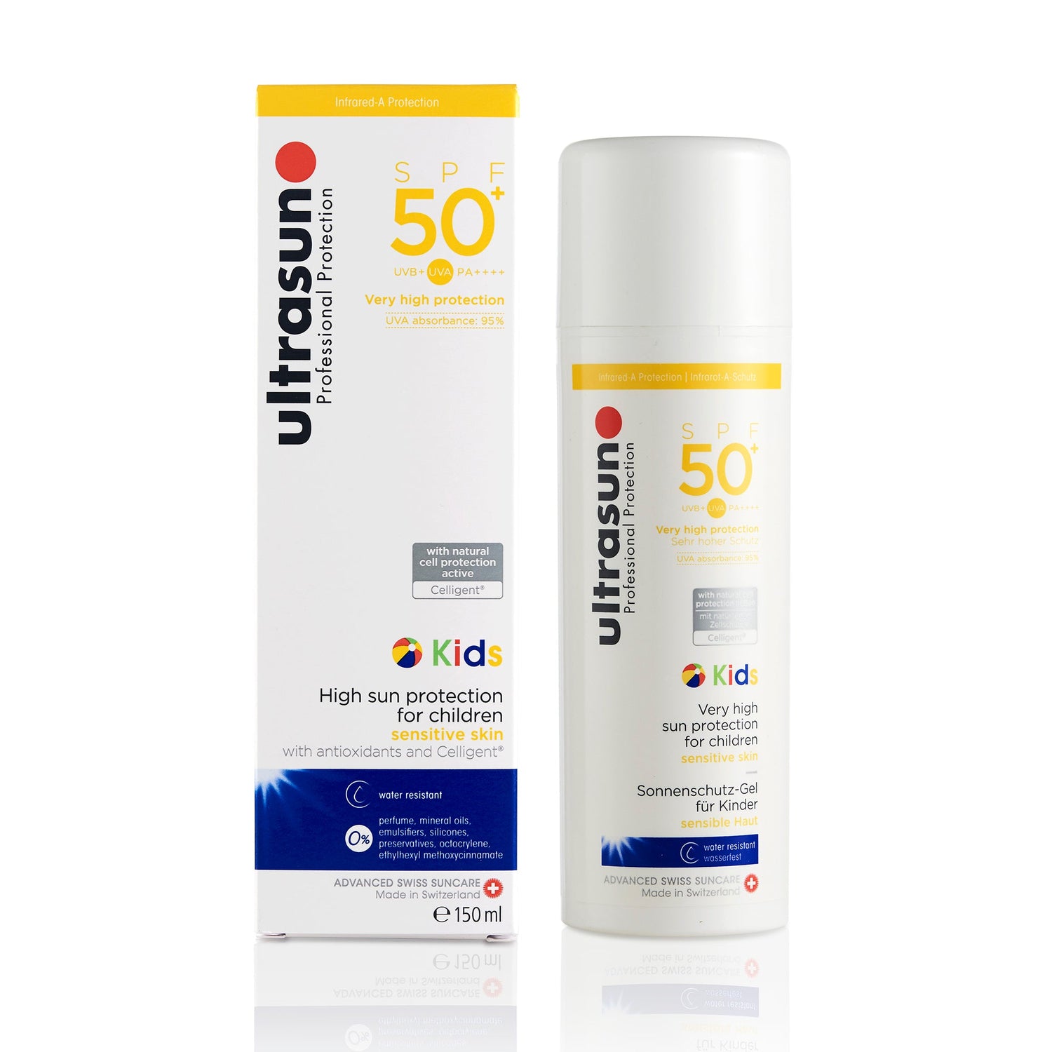 Ultrasun Kids SPF50+ — back of pack with ingredients and claims