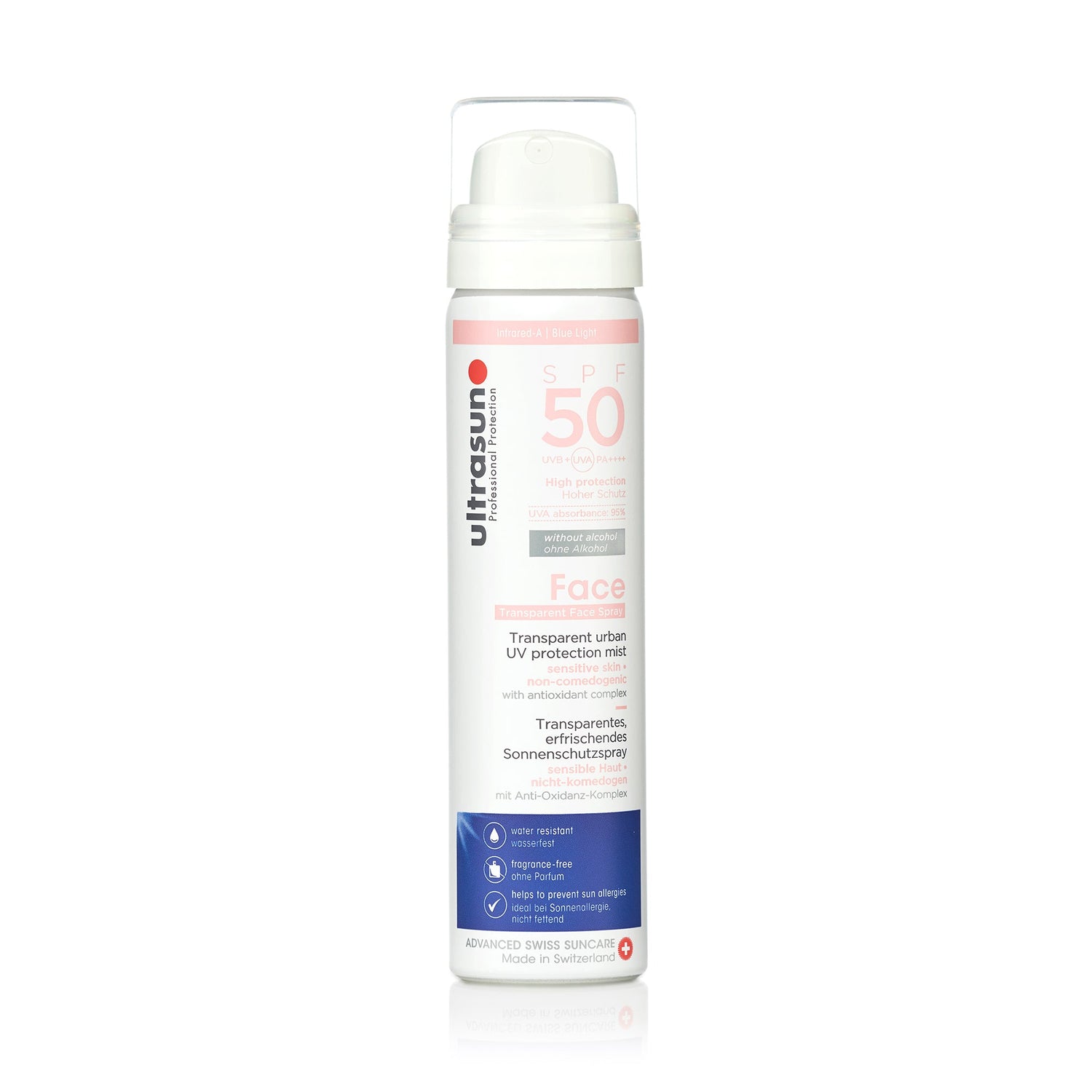 Ultrasun UV Face & Scalp Mist SPF50 75ml — front of spray bottle